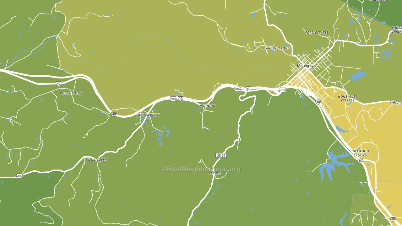 Sand Springs, TN block-group voter-turnout map
