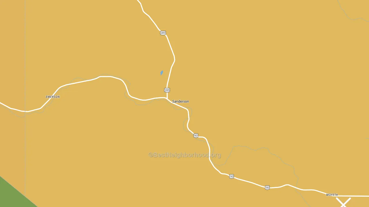 Sanderson, TX block-group voter-turnout map