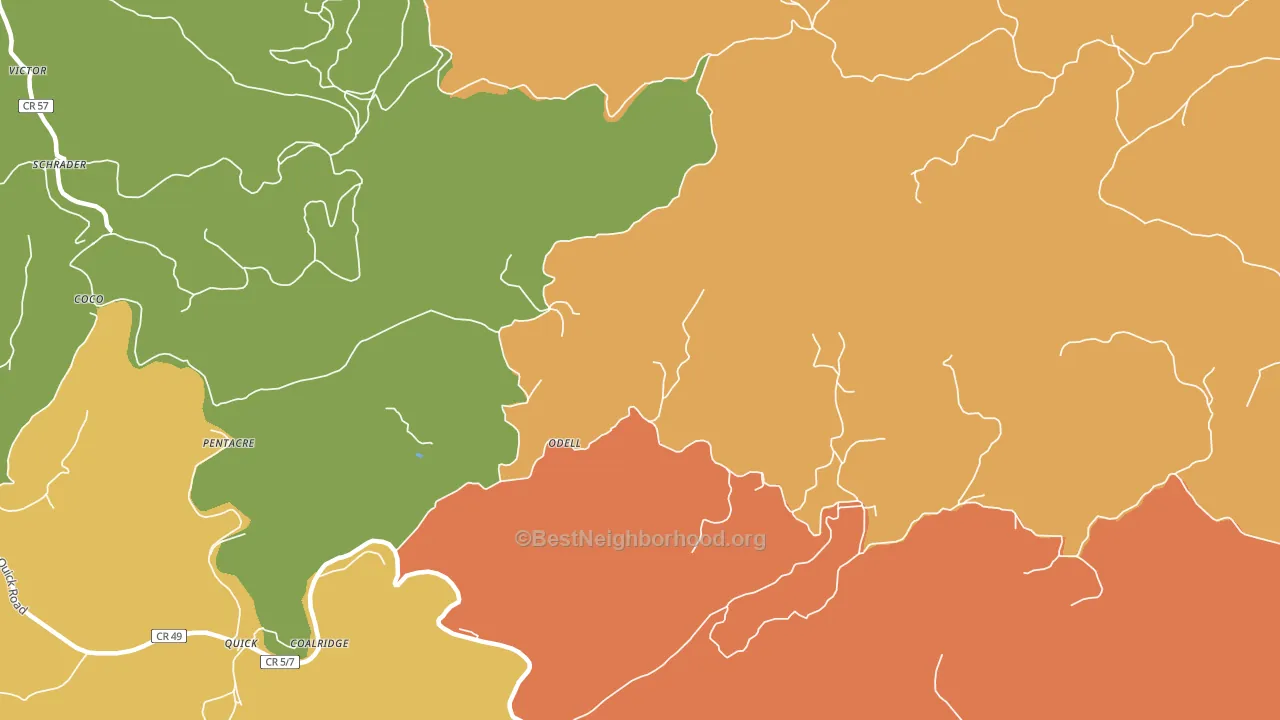 Sanderson, WV block-group voter-turnout map