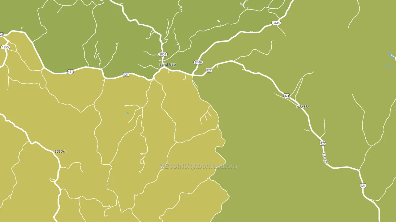 Sandgap, KY block-group voter-turnout map
