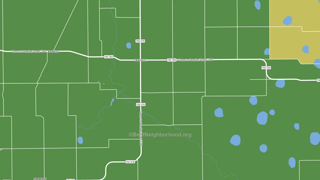 Sandhill, TX block-group voter-turnout map