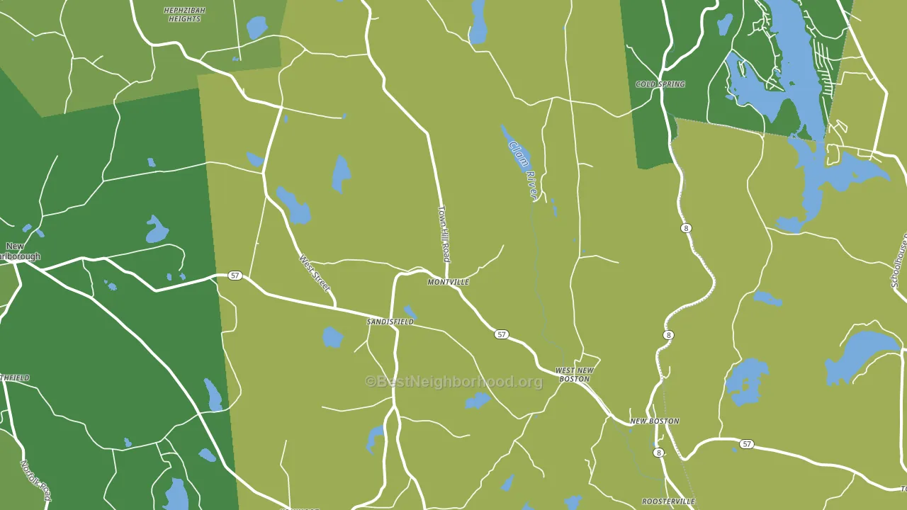 Sandisfield, MA block-group voter-turnout map