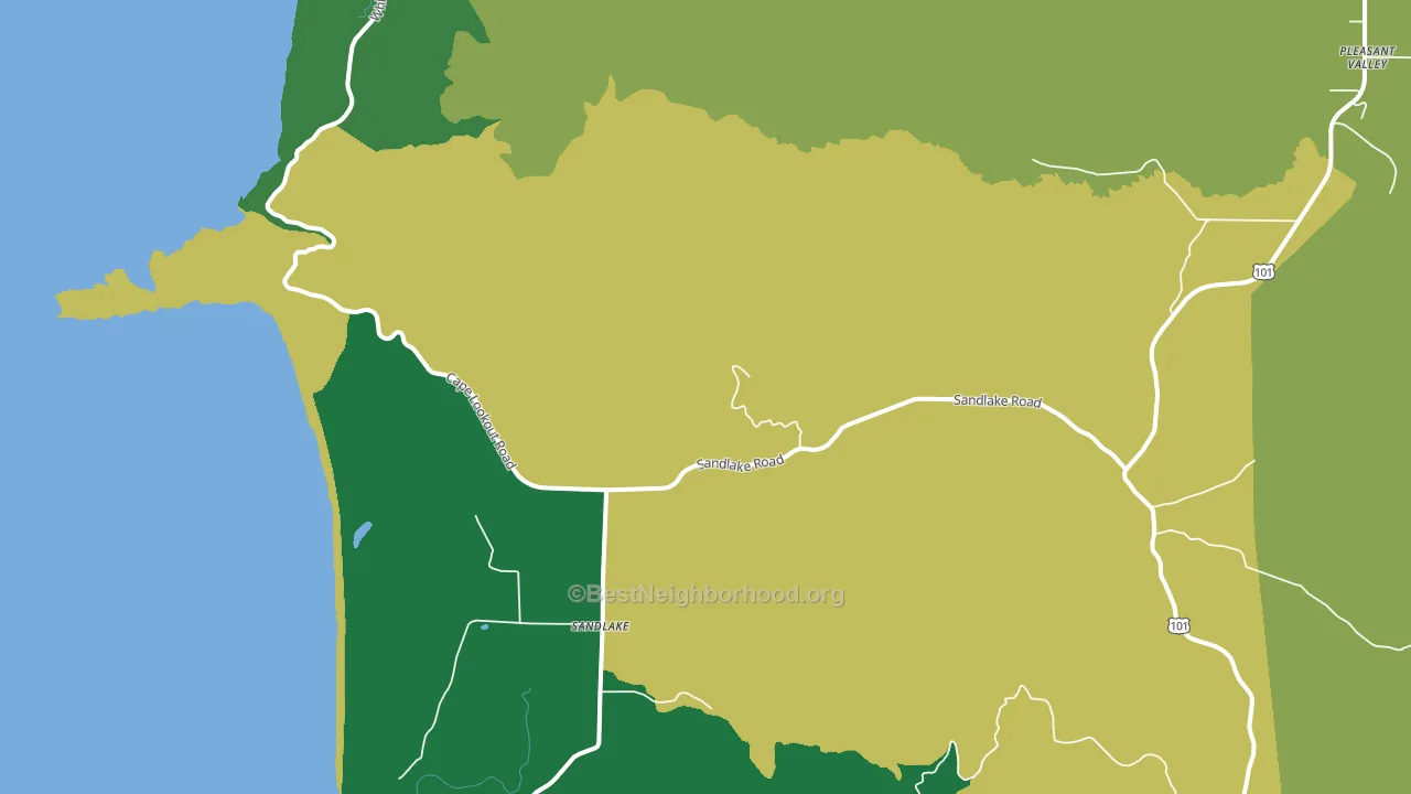 Sandlake, OR block-group voter-turnout map