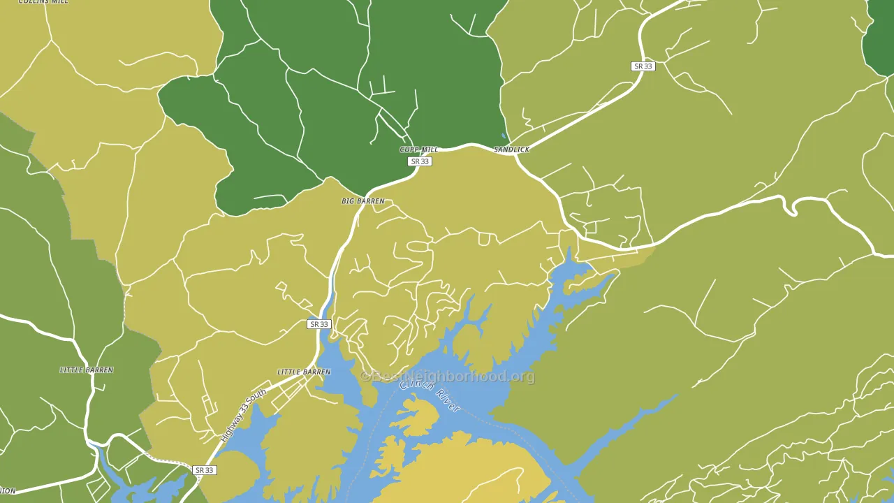 Sandlick, TN block-group voter-turnout map