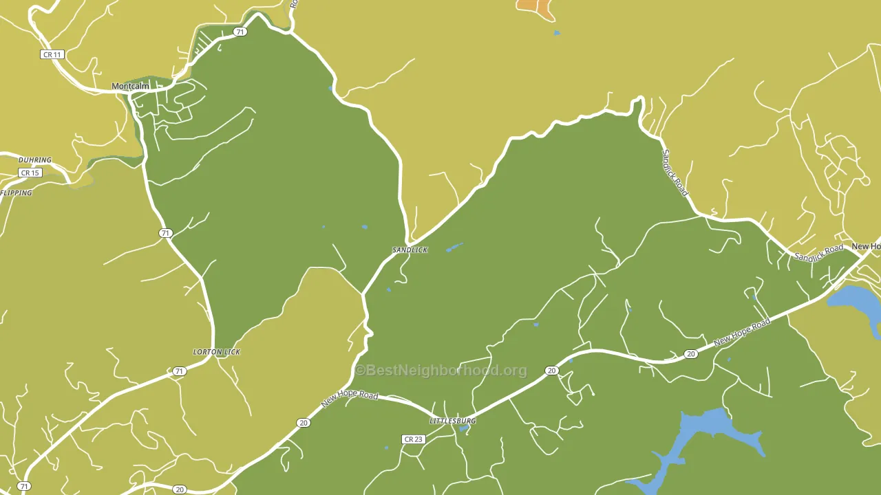 Sandlick, WV block-group voter-turnout map
