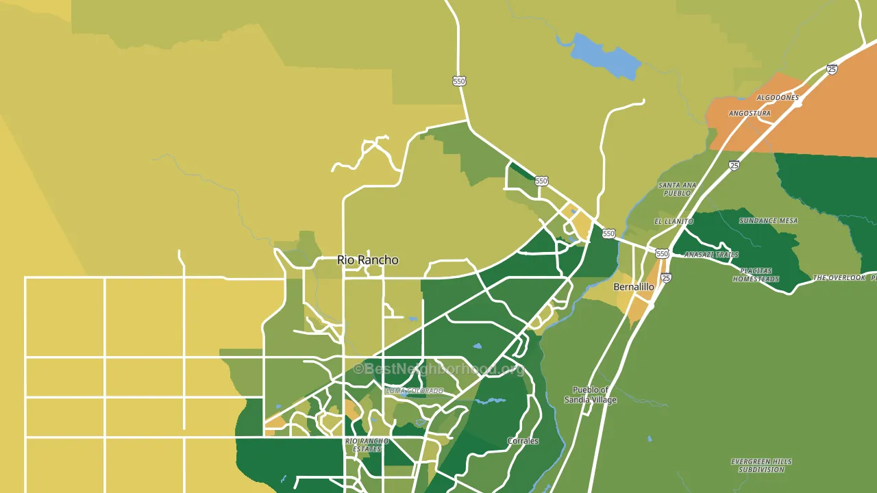 Sandoval County, NM block-group voter-turnout map