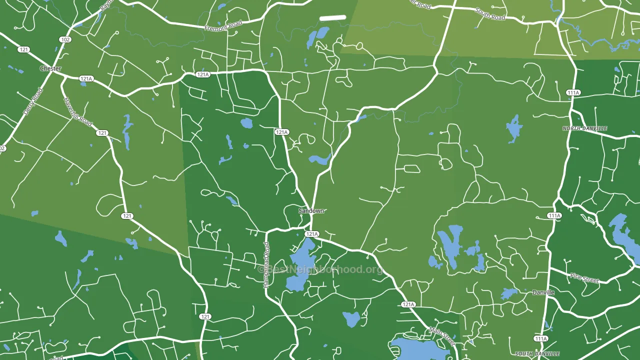 Sandown, NH block-group voter-turnout map