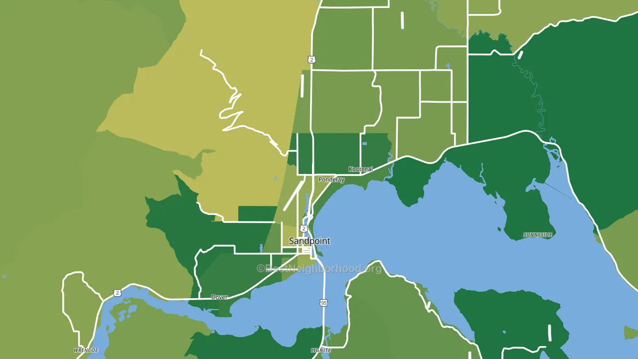 Sandpoint, ID block-group voter-turnout map