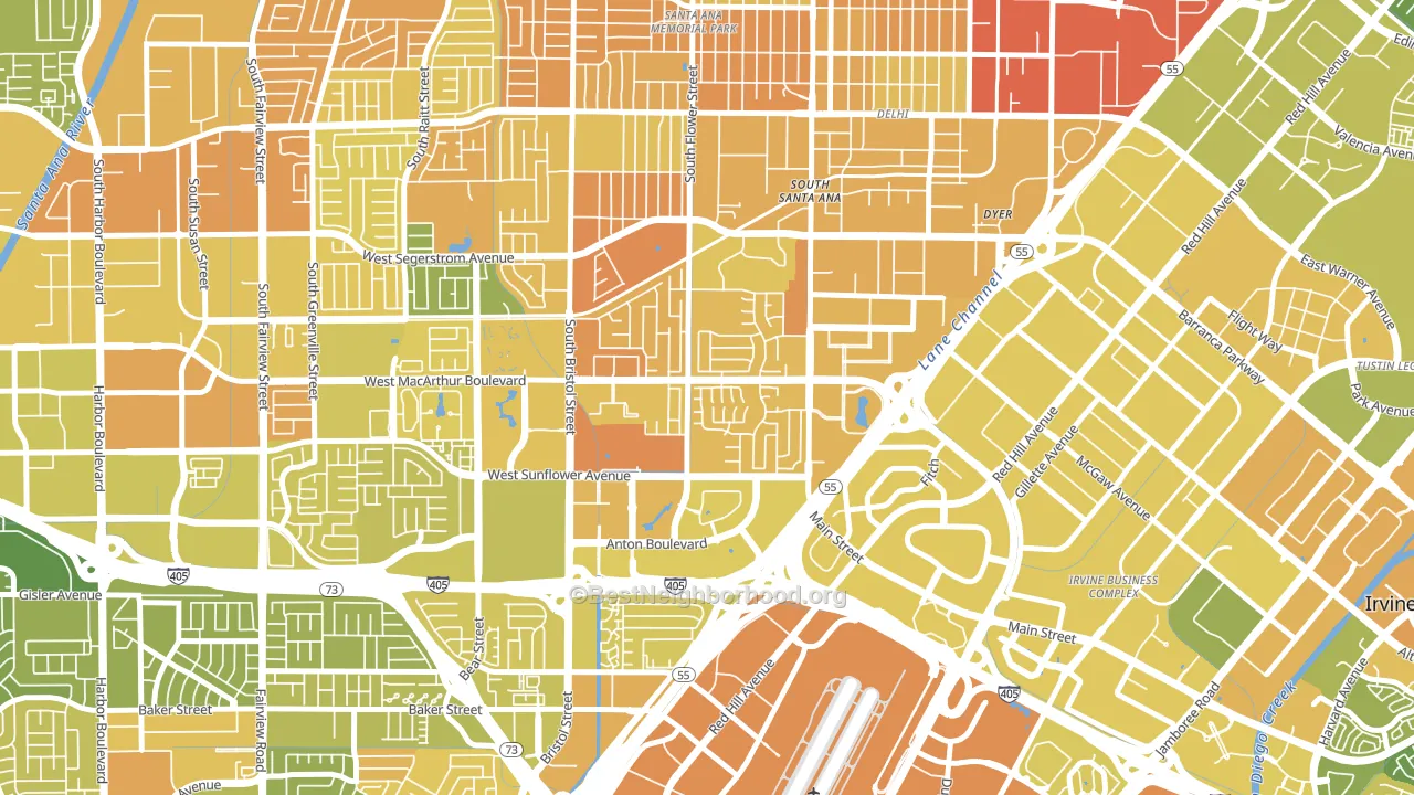 Sandpointe, Santa Ana, CA block-group voter-turnout map