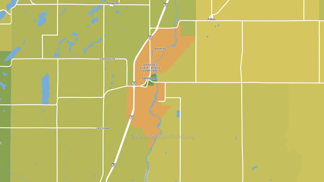 Sandstone, MN block-group voter-turnout map