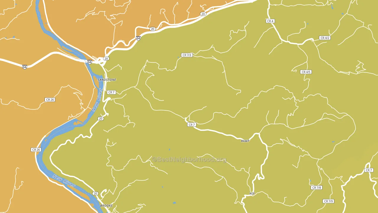 Sandstone, WV block-group voter-turnout map