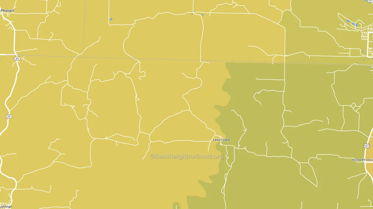 Sandtown, AR block-group voter-turnout map
