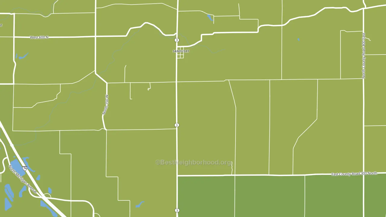 Sandusky, IN block-group voter-turnout map