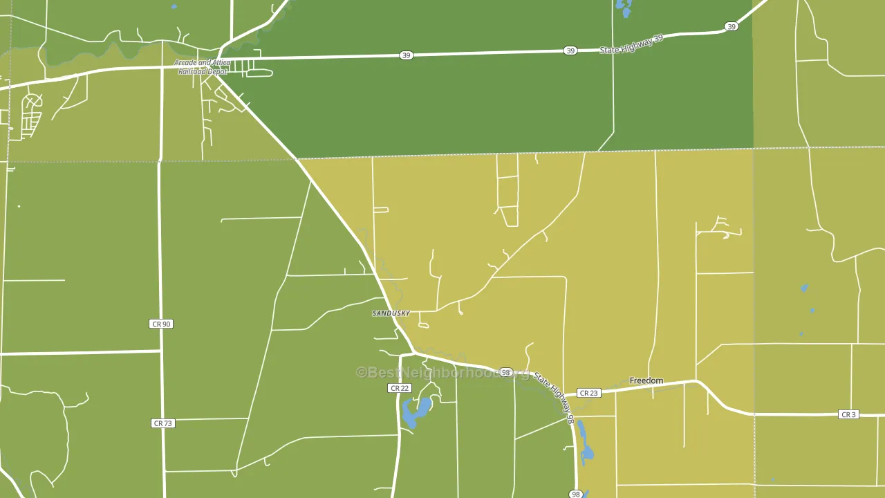 Sandusky, NY block-group voter-turnout map
