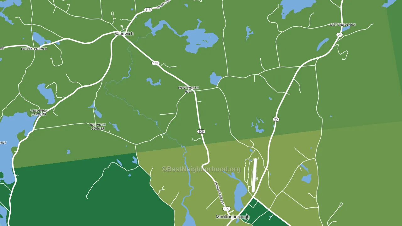 Sandwich, NH block-group voter-turnout map