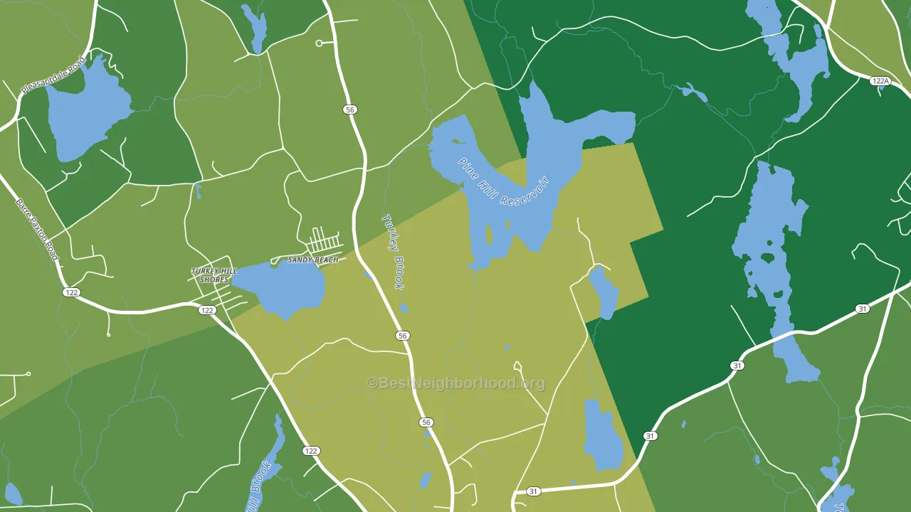 Sandy Beach, MA block-group voter-turnout map