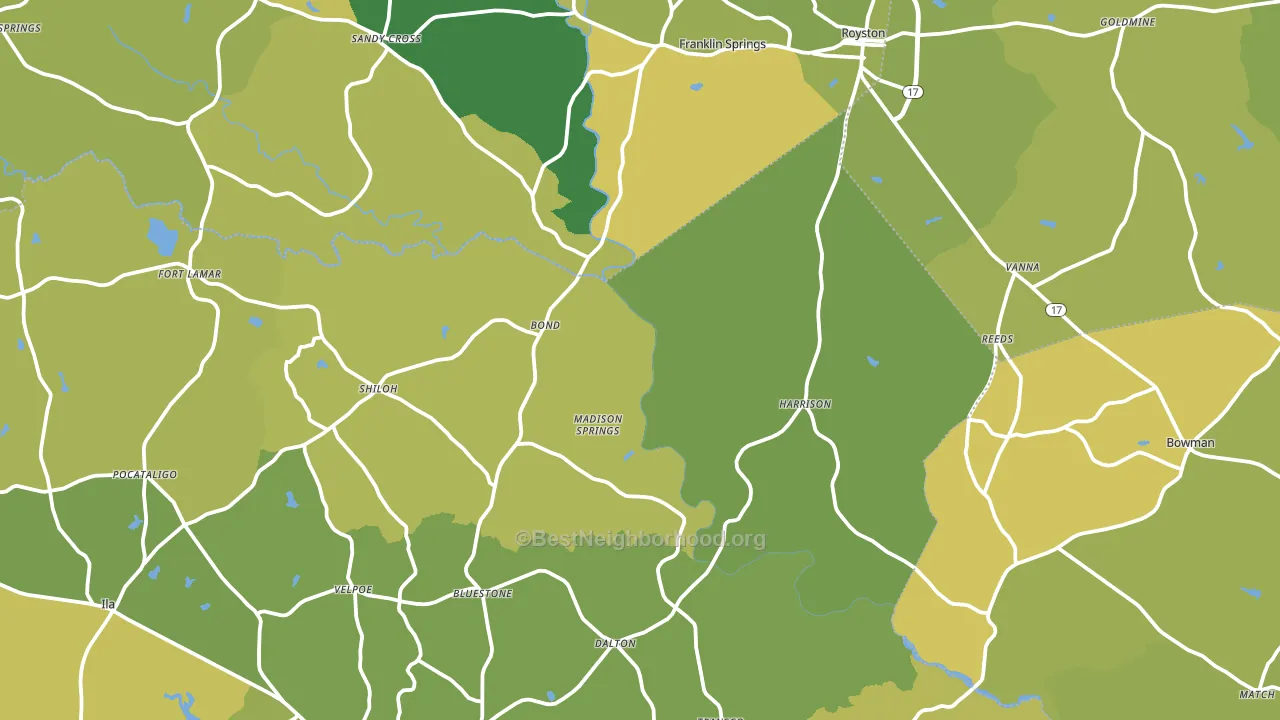 Sandy Cross, GA block-group voter-turnout map
