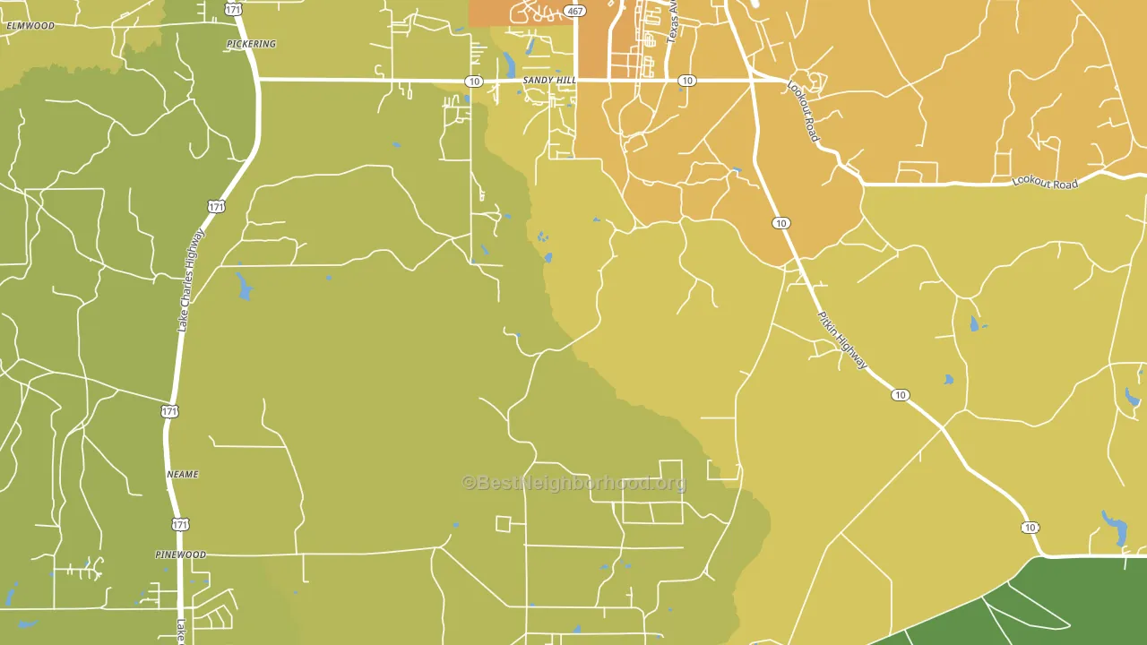 Sandy Hill, LA block-group voter-turnout map