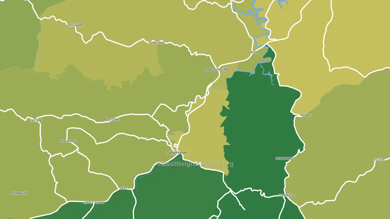 Sandy Hook, KY block-group voter-turnout map