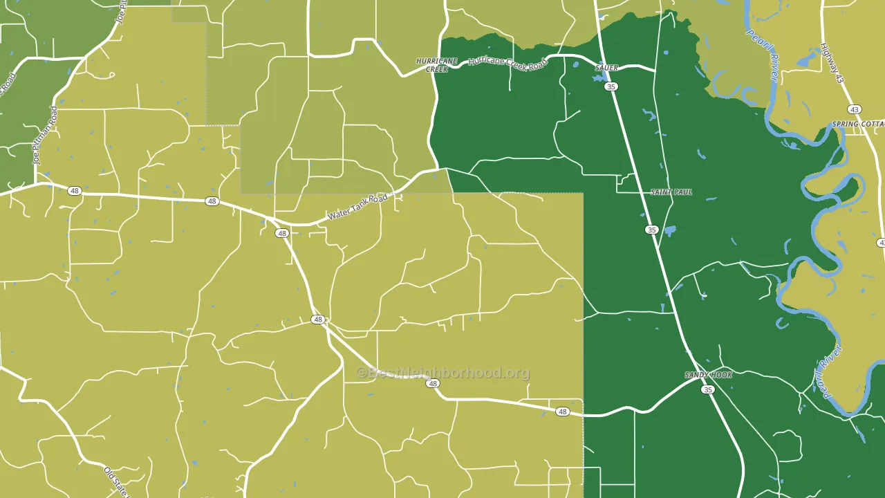 Sandy Hook, MS block-group voter-turnout map