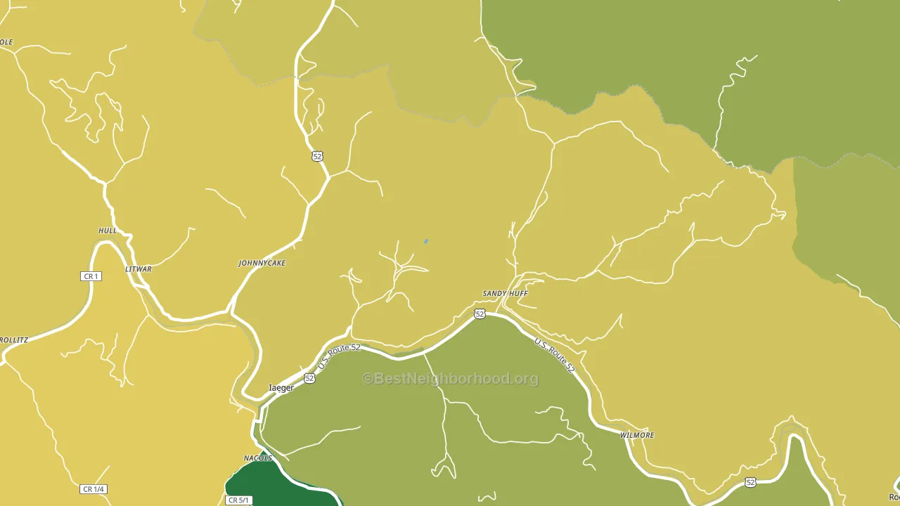 Sandy Huff, WV block-group voter-turnout map