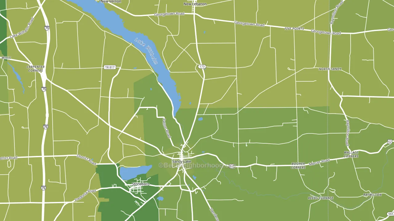 Sandy Lake, PA block-group voter-turnout map