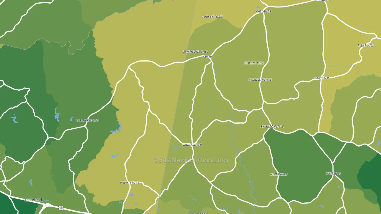 Sandy Level, VA block-group voter-turnout map