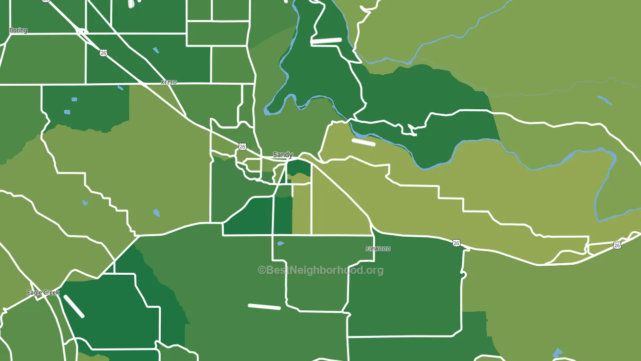 Sandy, OR block-group voter-turnout map