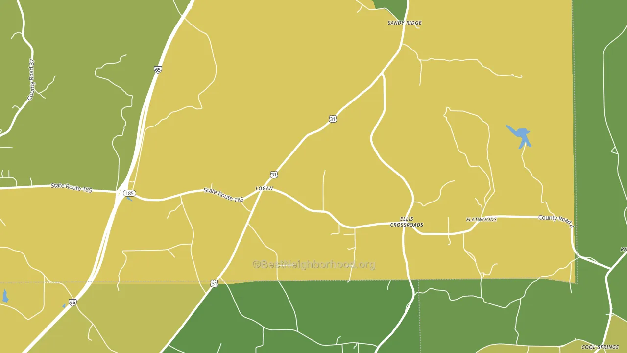 Sandy Ridge, AL block-group voter-turnout map
