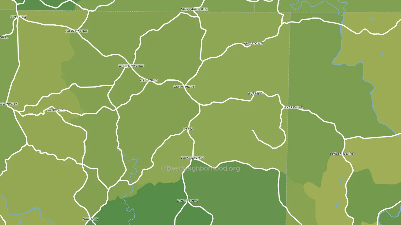 Sandy Ridge, NC block-group voter-turnout map