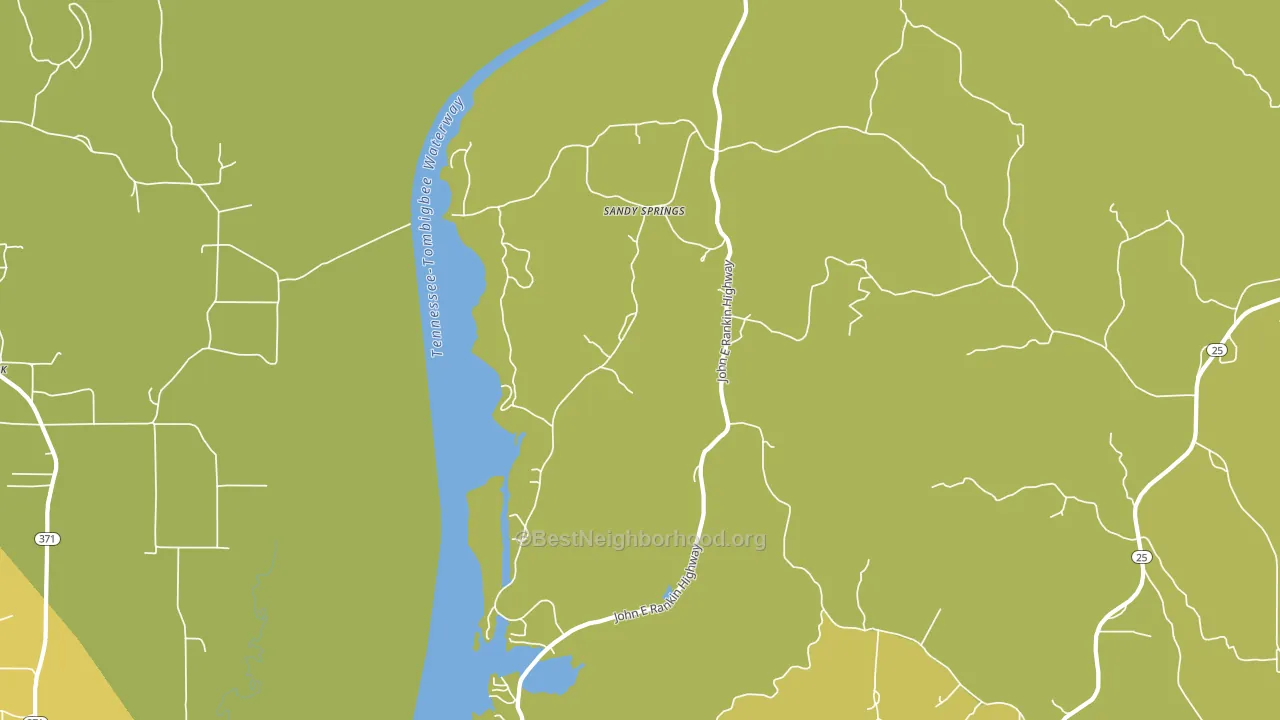 Sandy Springs, MS block-group voter-turnout map
