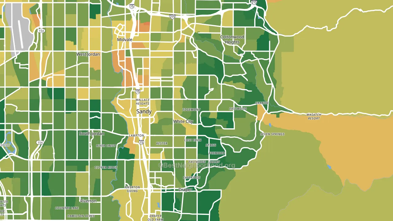 Sandy, UT block-group voter-turnout map
