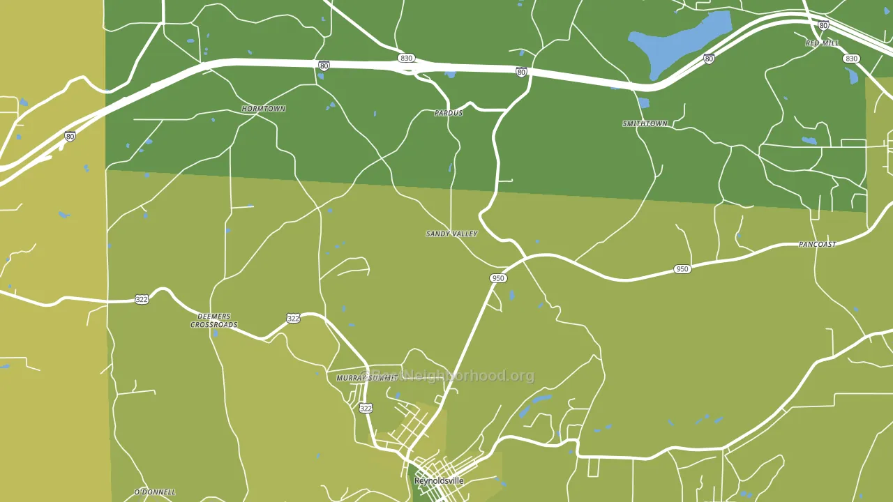 Sandy Valley, PA block-group voter-turnout map