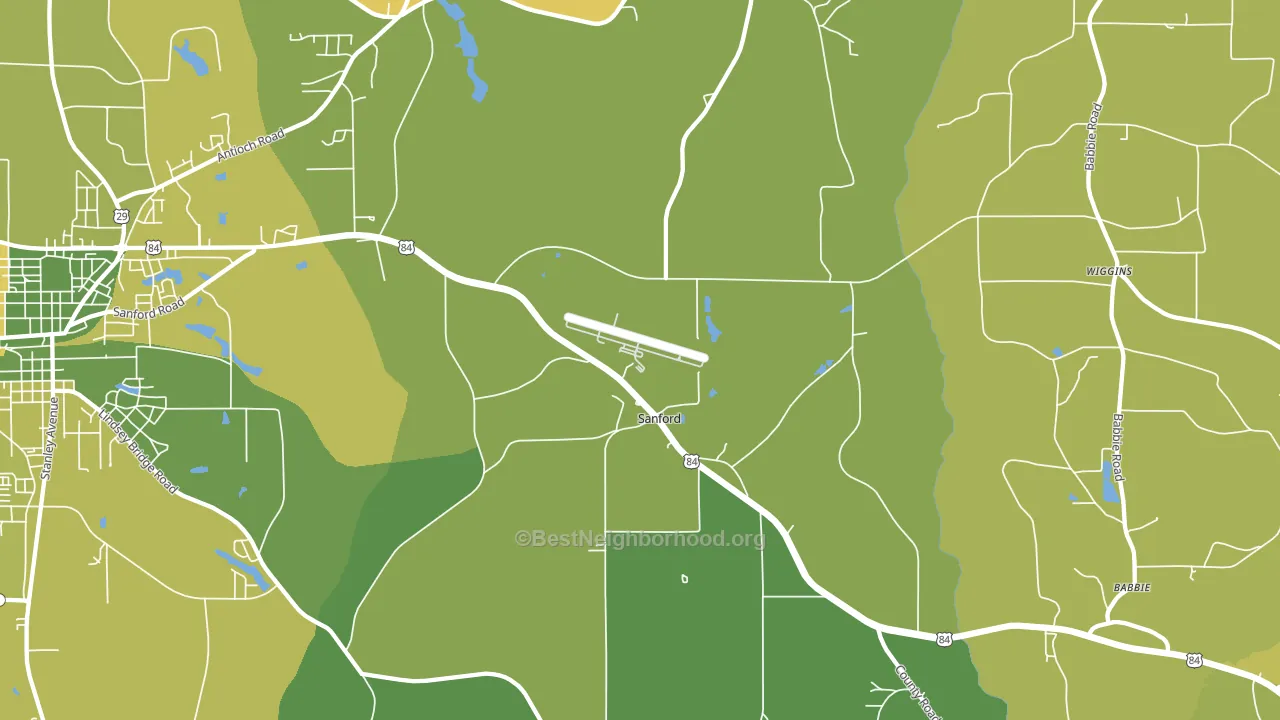 Sanford, AL block-group voter-turnout map