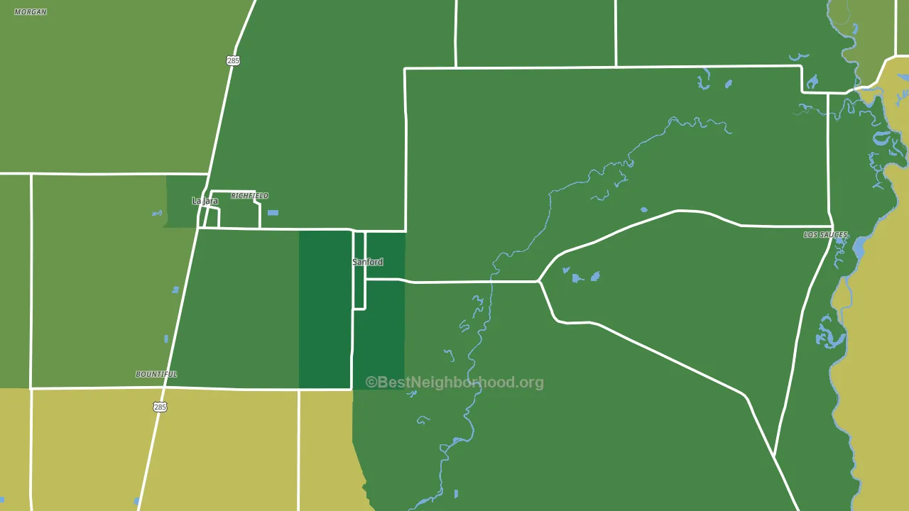 Sanford, CO block-group voter-turnout map