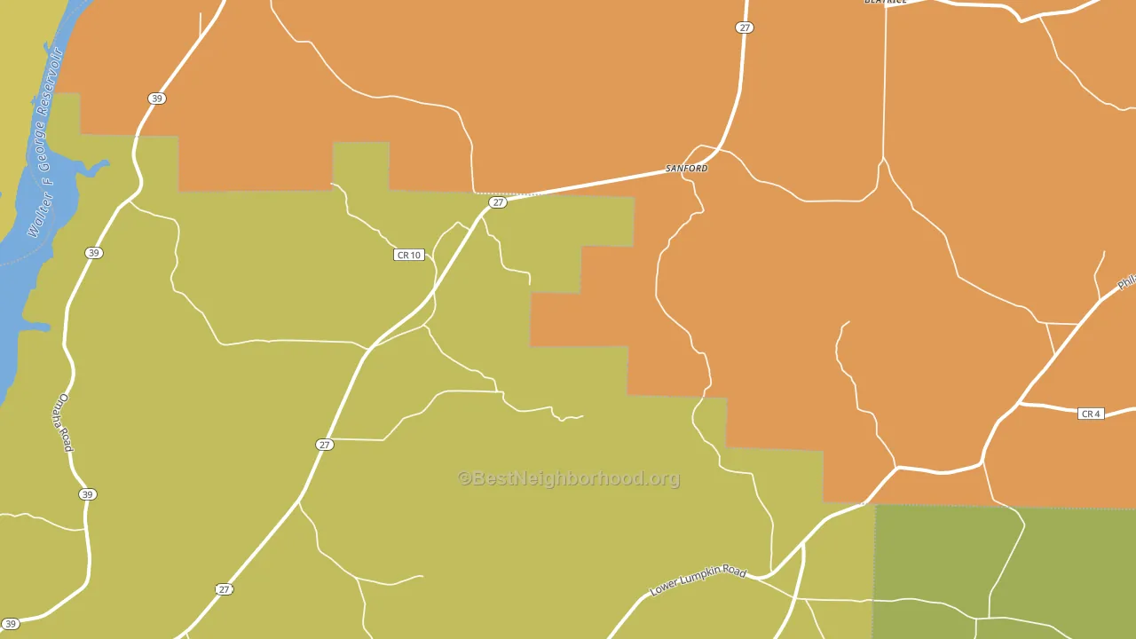 Sanford, GA block-group voter-turnout map