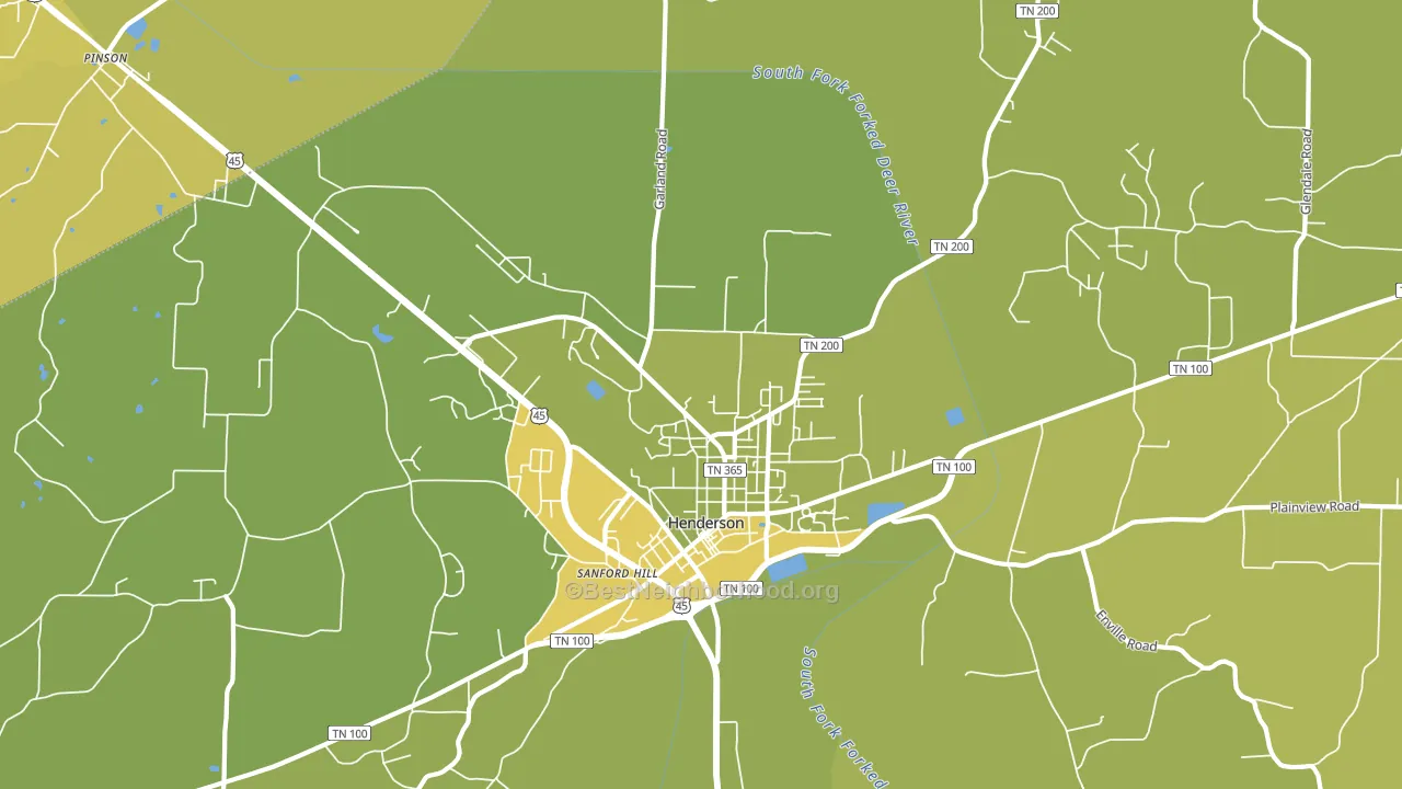 Sanford Hill, TN block-group voter-turnout map