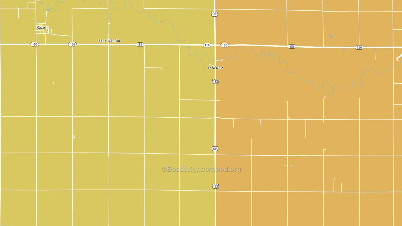 Sanford, KS block-group voter-turnout map