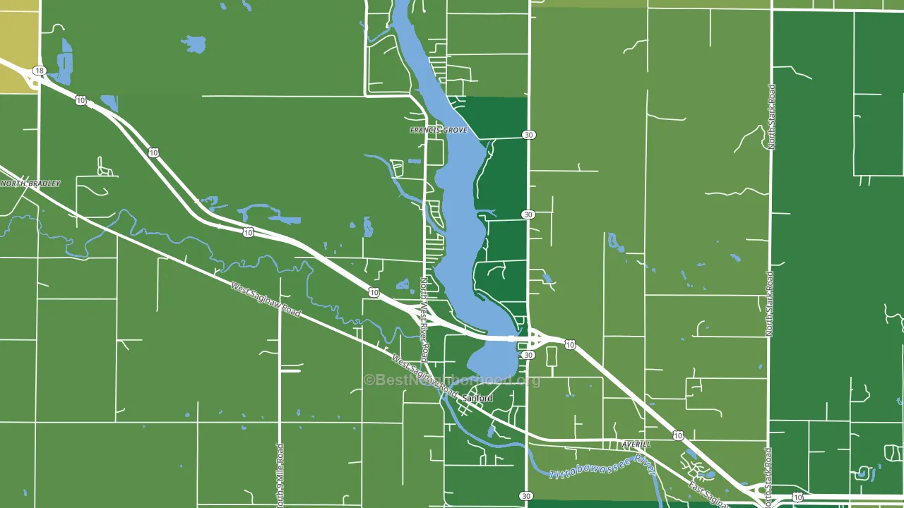 Sanford, MI block-group voter-turnout map