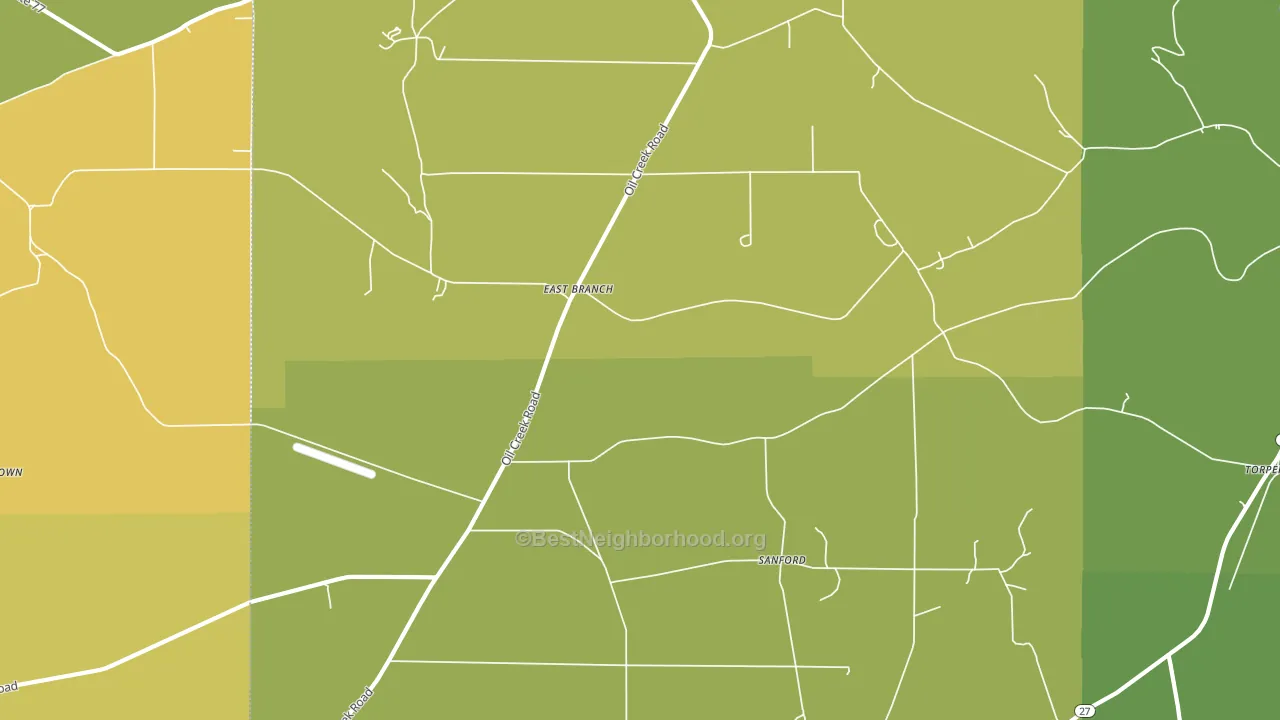 Sanford, PA block-group voter-turnout map