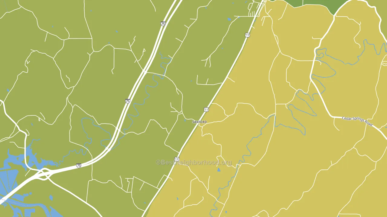 Sanford, TN block-group voter-turnout map