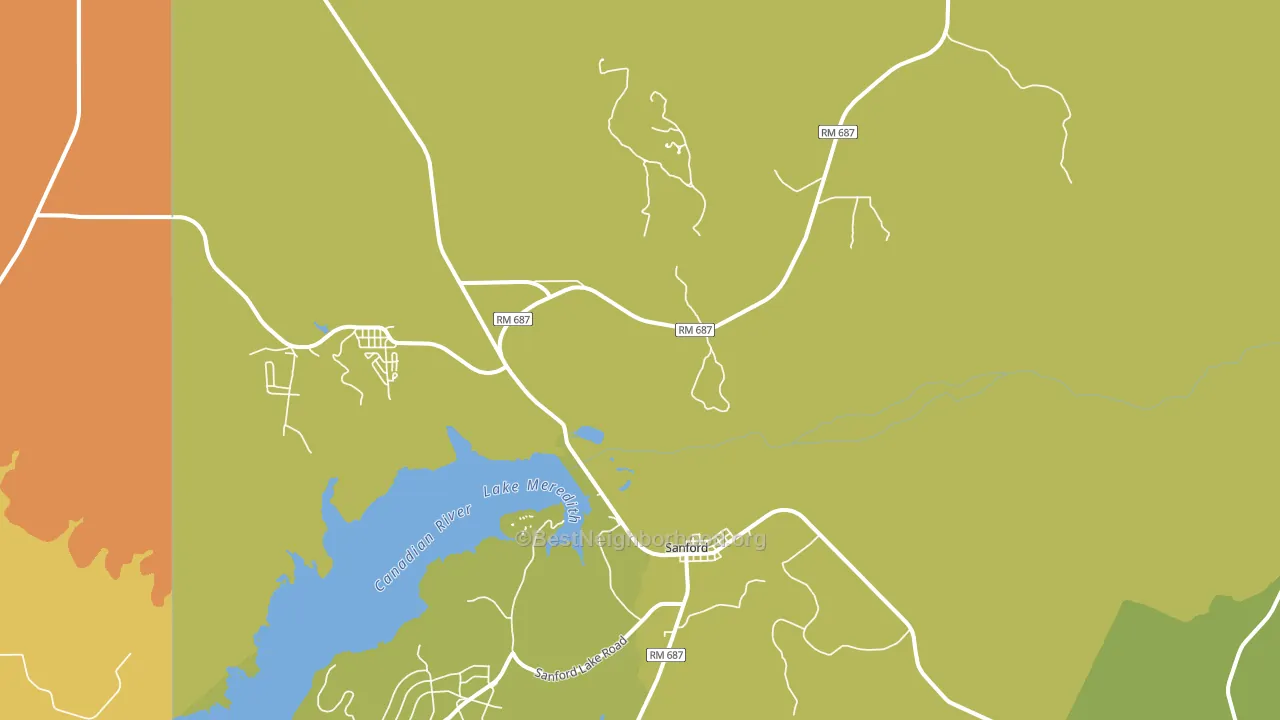 Sanford, TX block-group voter-turnout map
