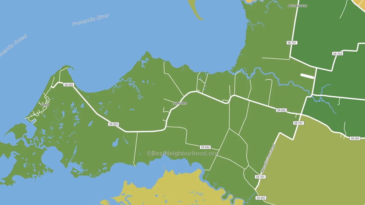 Sanford, VA block-group voter-turnout map