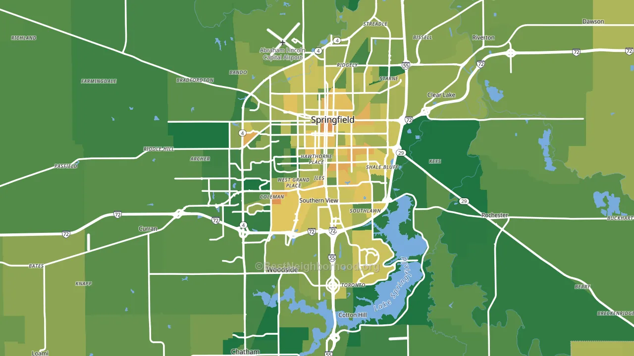 Sangamon County, IL block-group voter-turnout map
