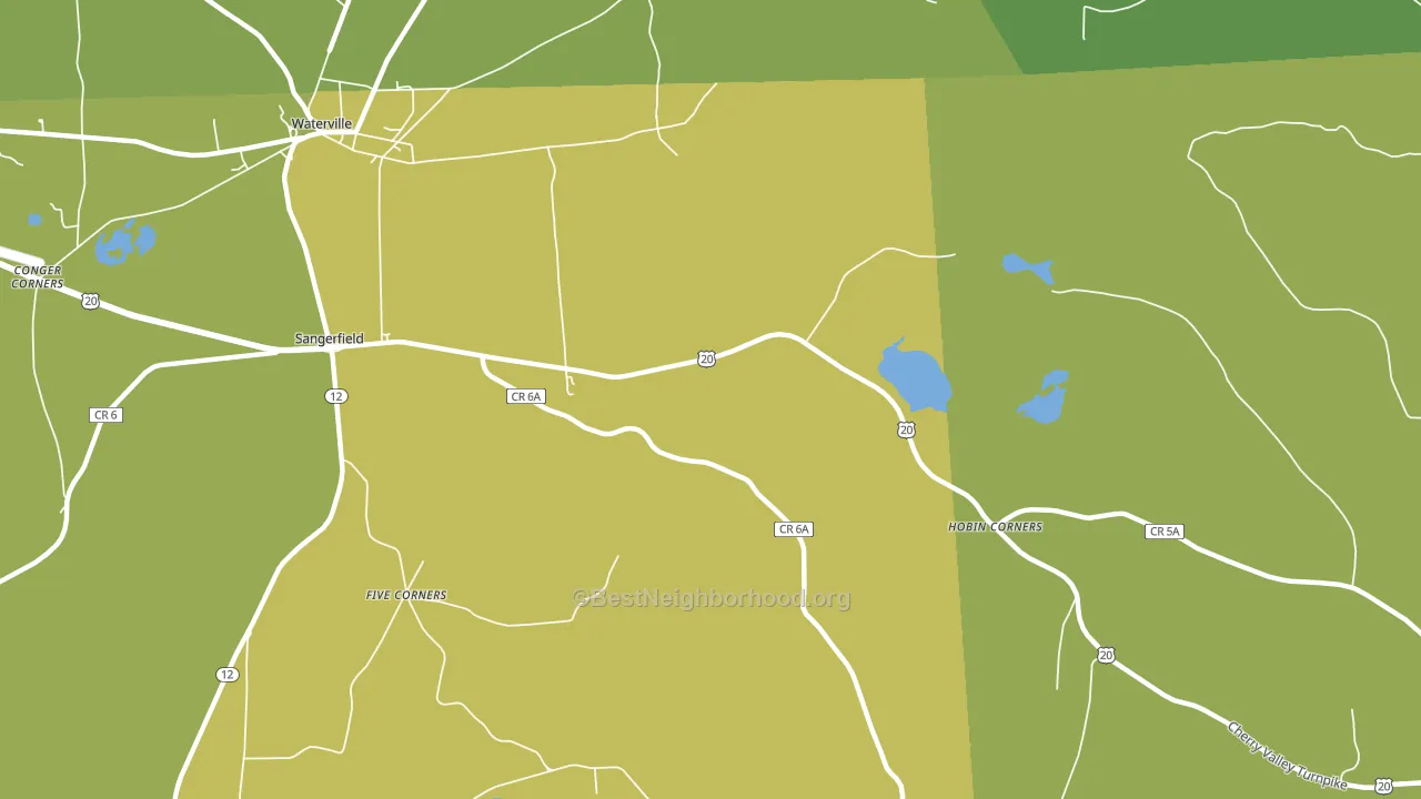 Sangerfield, NY block-group voter-turnout map