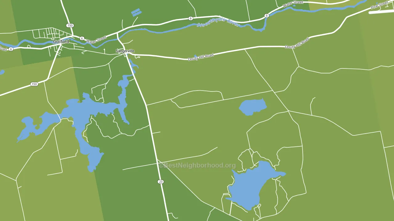 Sangerville, ME block-group voter-turnout map