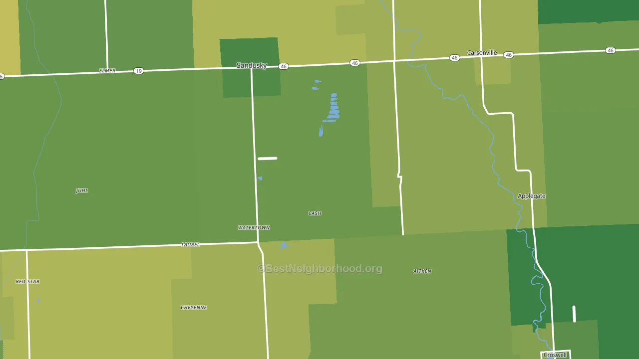 Sanilac County, MI block-group voter-turnout map