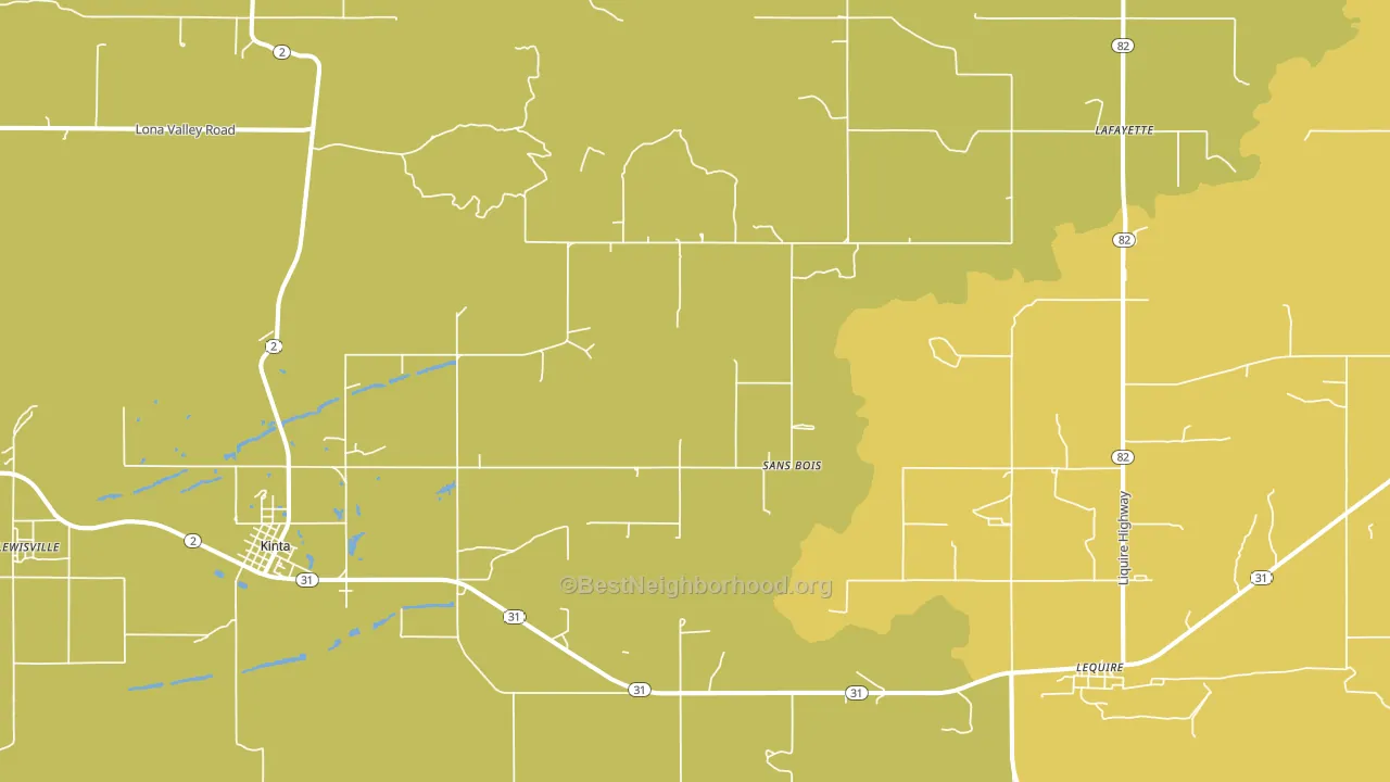 Sans Bois, OK block-group voter-turnout map