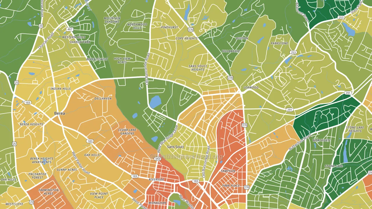 Sans Souci, SC block-group voter-turnout map