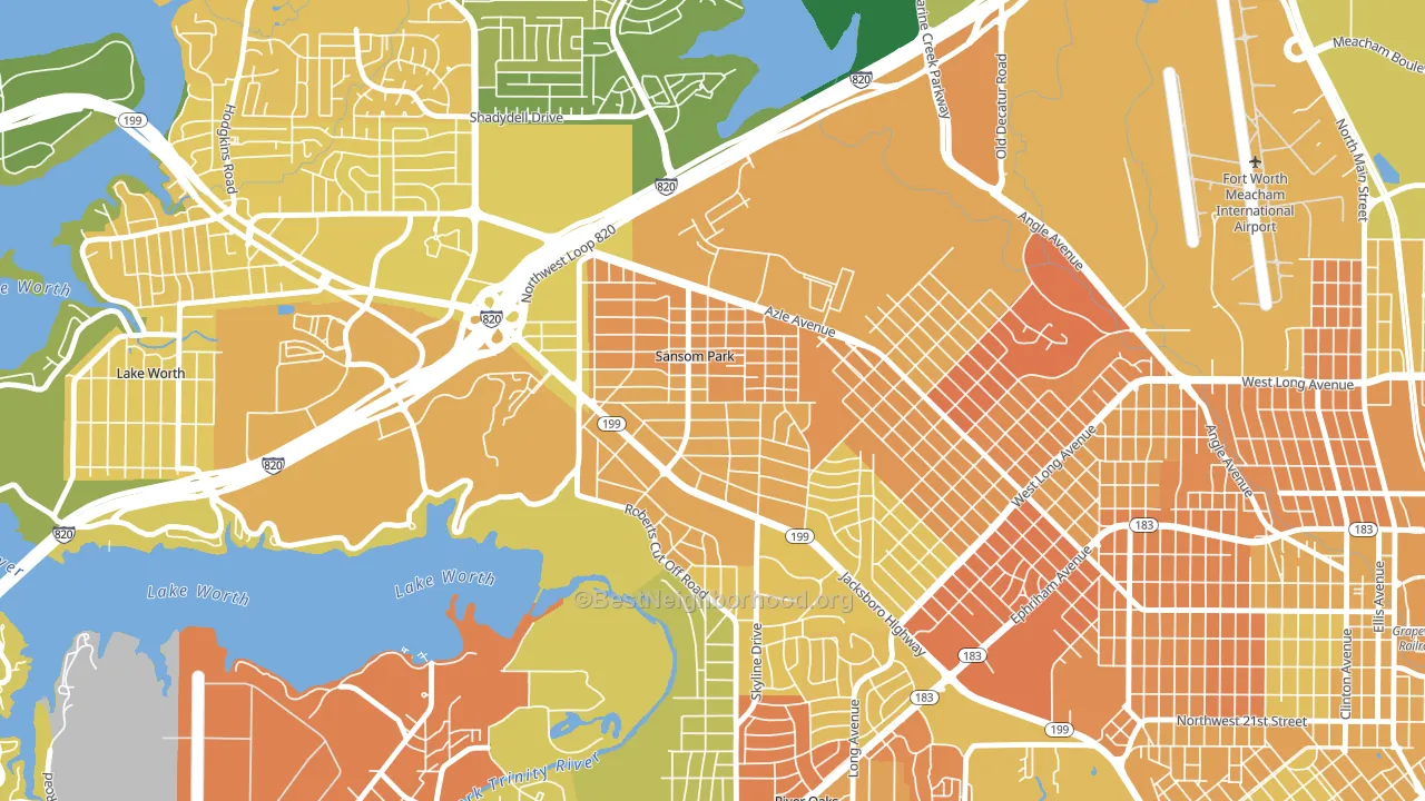 Sansom Park, TX block-group voter-turnout map